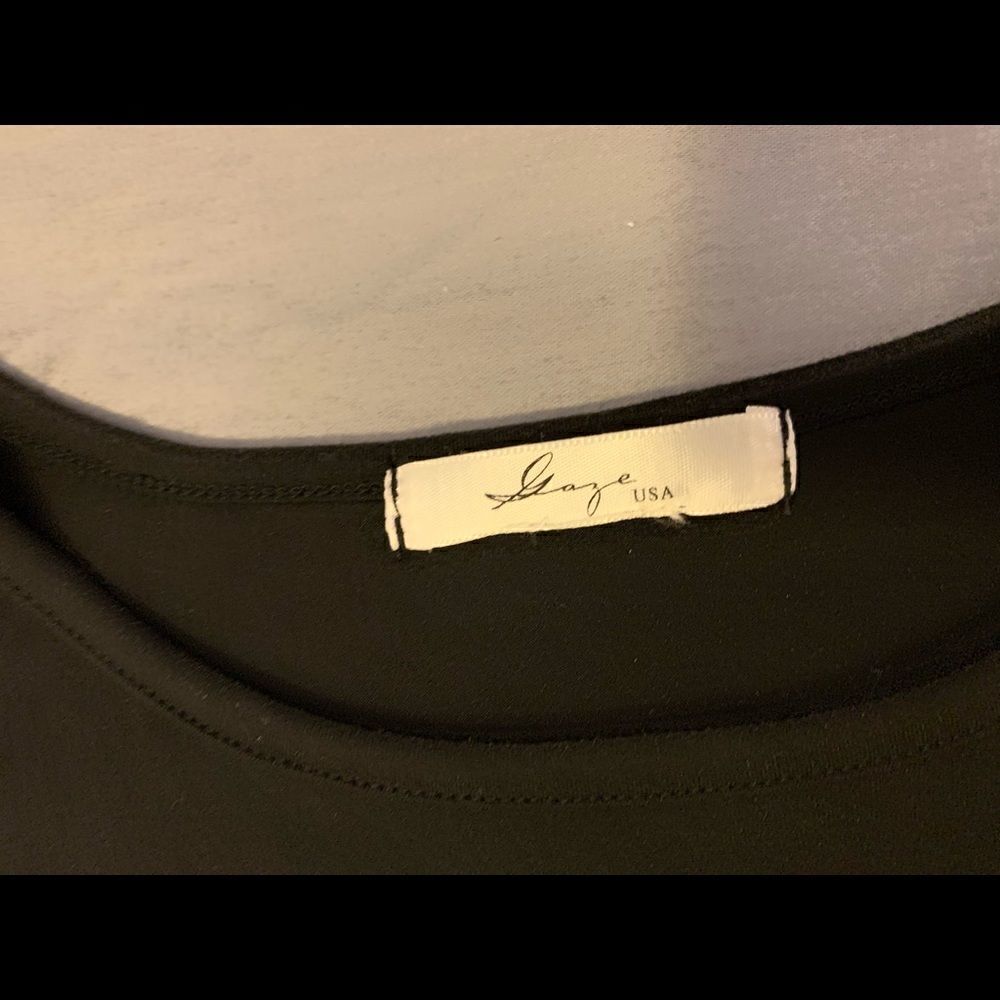 GAZE urban outfitters  black short sleeve crop top with sheer mesh panel small - Picture 8 of 10